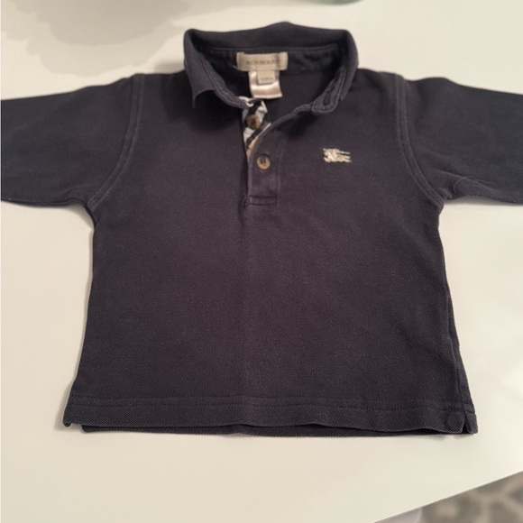 Authentic Burberry navy long sleeve polo shirt size 12months - Picture 7 of 7
